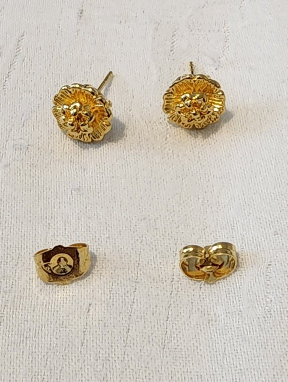 Gold Floral Stud Earrings - Elegant Women’s Jewelry